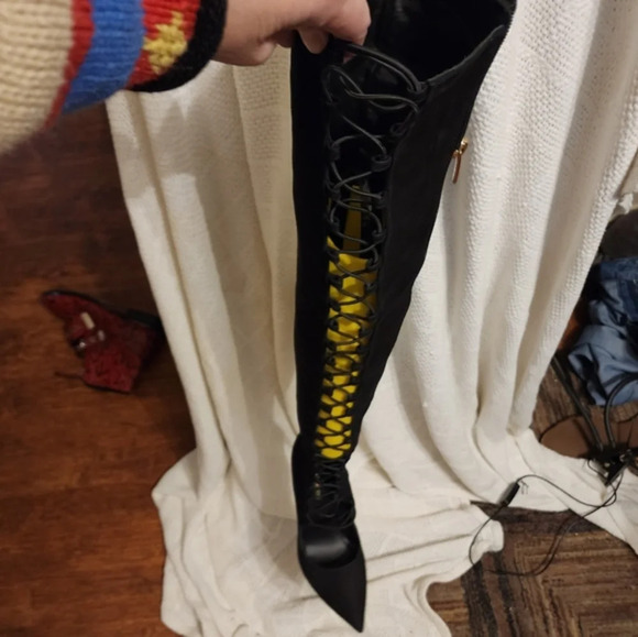 Robert Durville Thigh High Laced Boots 10‎ - Picture 12 of 16